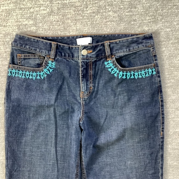 Ann Taylor Loft Boot Leg Beaded Jeans Sz. 10P - Picture 3 of 7